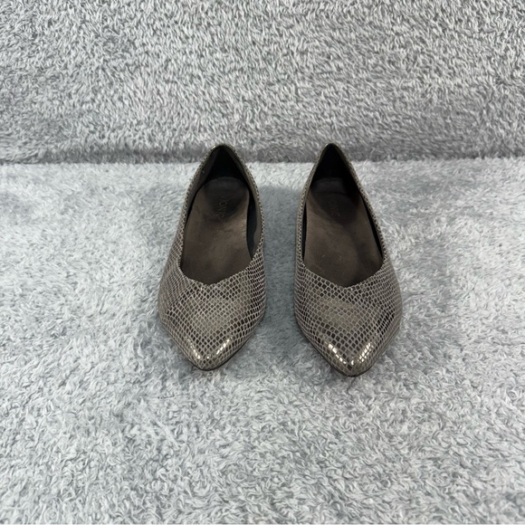 Vionic Caballo Snake Print Pointed Toe Ballerina Flat Shoes Gunmetal Womens 10 - Picture 5 of 10